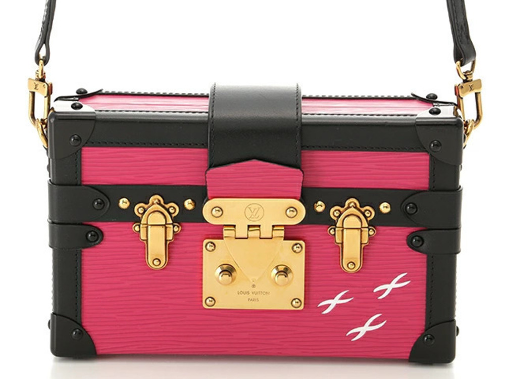 LOUIS VUITTON Bag Clutch Shoulder Malle Epi Rose Pink